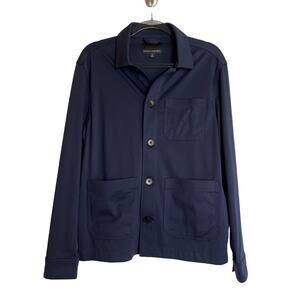 Banana Republic Womens Lightweight Shacket Size M Navy Utility Gorpcore Minimal